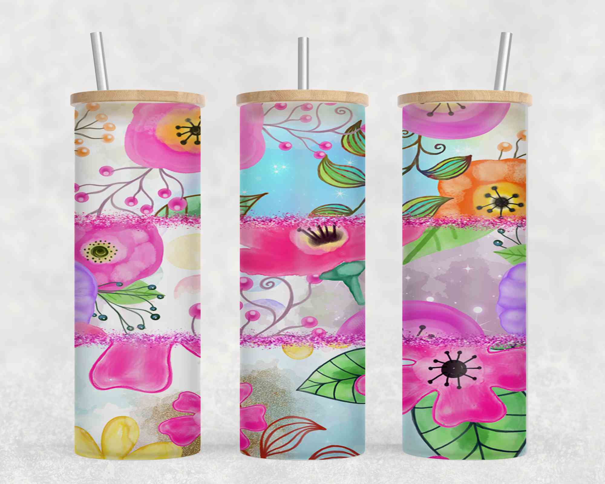 Three Flower Pink-10616